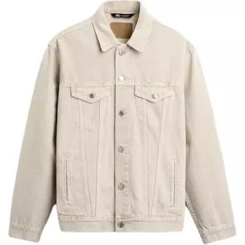 Джинсовая куртка мужская бежевая Zara, бежевый