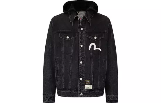 Джинсовая куртка мужская черная Evisu, черный