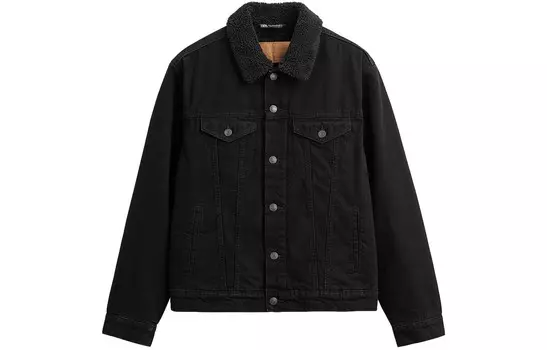 Джинсовая куртка мужская черная Zara, черный