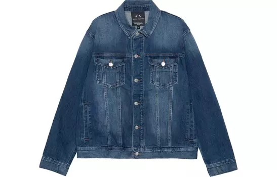 Джинсовая куртка мужская джинсовая синяя Armani Exchange, синий