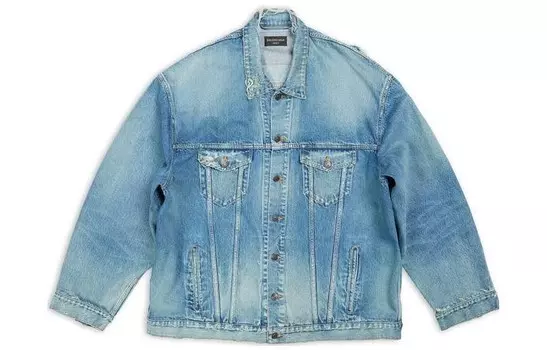 Джинсовая куртка мужская джинсовая синяя Balenciaga, синий