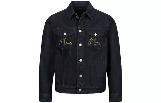 Джинсовая куртка мужская джинсовая синяя Evisu, синий