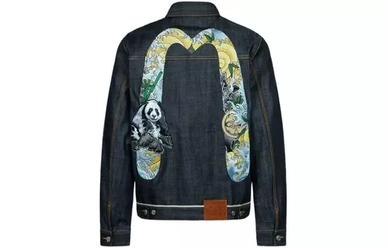 Джинсовая куртка мужская джинсовая синяя Evisu, синий