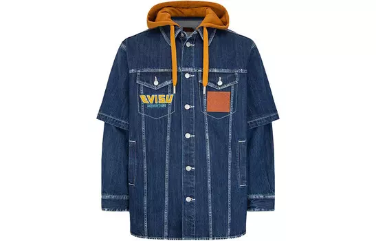 Джинсовая куртка мужская джинсовая синяя Evisu, синий