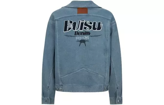 Джинсовая куртка мужская джинсовая синяя Evisu, синий