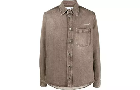 Джинсовая куртка мужская хаки Off-White