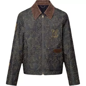 Джинсовая куртка мужская коричневая Louis Vuitton, коричневый