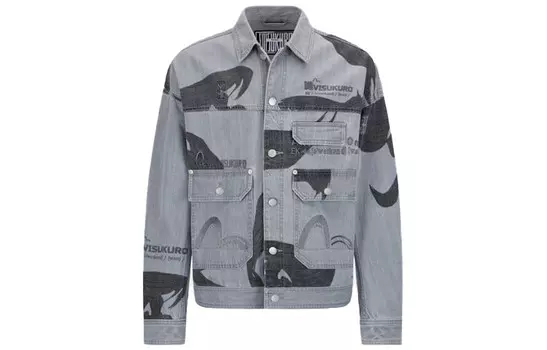Джинсовая куртка мужская серая Evisu, серый
