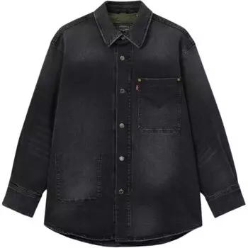 Джинсовая куртка мужская серо-черный Levis