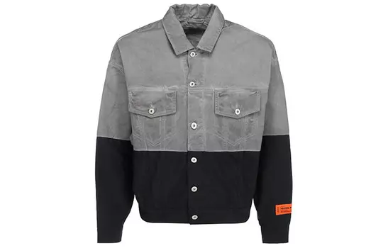 Джинсовая куртка мужская серый/черный Heron Preston