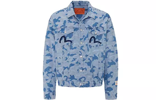 Джинсовая куртка мужская синяя Evisu, синий