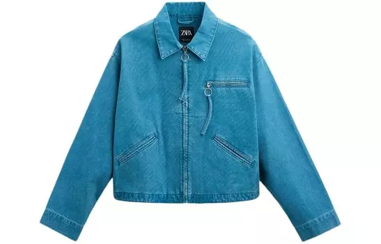 Джинсовая куртка мужская синяя Zara, синий