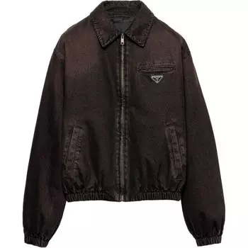 Джинсовая куртка мужская темно-коричневая Prada, коричневый