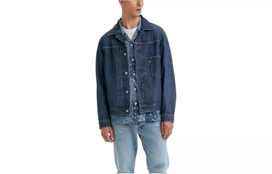 Джинсовая куртка мужская темно-синяя Levi’S, синий