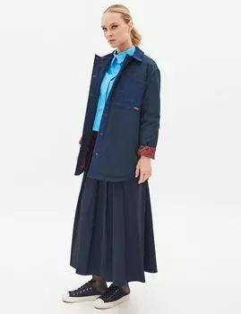 Джинсовая куртка на кнопках с декором Темно-темно-синий Kayra