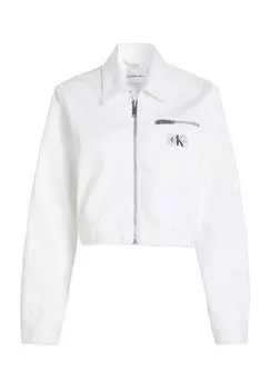 Джинсовая куртка на молнии для женщин, короткая модель Calvin Klein Jeans, цвет Denim Light