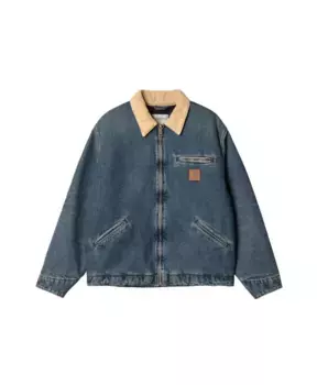 Джинсовая куртка на молнии с бархатным воротником Carhartt Wip, синий
