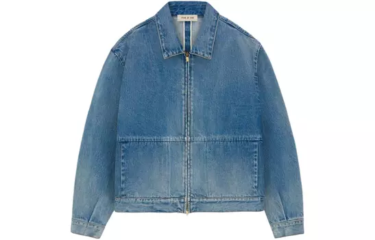 Джинсовая куртка на молнии с приспущенными плечами Fear Of God, Medium Indigo