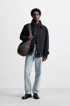 Джинсовая куртка на молнии ZARA, цвет Indigo