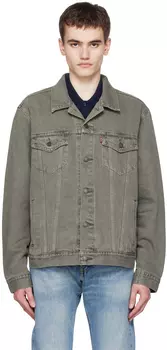 Джинсовая куртка на пуговицах цвета хаки Levi's