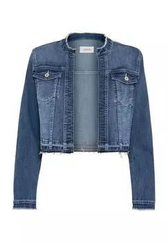 Джинсовая куртка, накладные нагрудные карманы, женская CARTOON, цвет Middle Blue