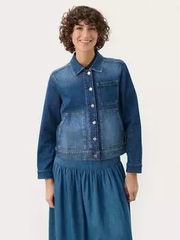 Джинсовая куртка nannie в клетку Part Two, цвет Medium Blue