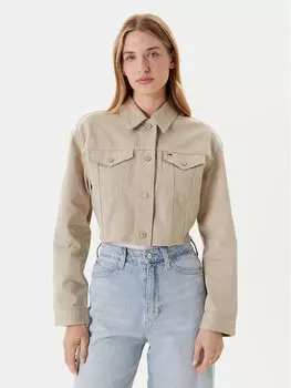 Джинсовая куртка обычного кроя Flag DW0DW21431 Tommy Jeans, бежевый
