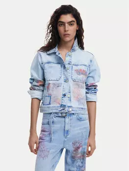 Джинсовая куртка обычного кроя Los Angeles 25SWED03 Desigual, синий