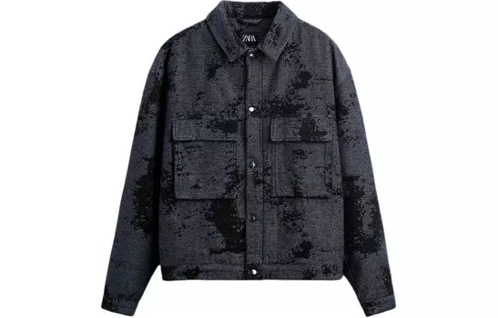 Джинсовая куртка ограниченной серии Year Of The Dragon для мужчин, синяя Zara, синий