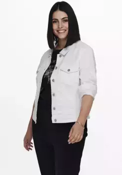 Джинсовая куртка ONLY CARMAKOMA "CARWESPA LS JACKET", белый