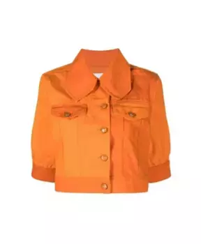 Джинсовая куртка Orangeade с пышными рукавами Ganni, оранжевый