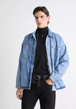 Джинсовая куртка OVERSIZED LINEAR OVERSHIRT Calvin Klein Jeans, синий деним