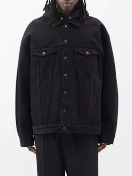 Джинсовая куртка оверсайз из селвидж Balenciaga, черный