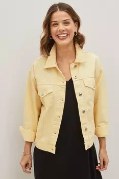 Джинсовая куртка оверсайз кроя подружка Next, желтый