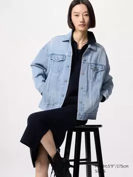 Джинсовая куртка оверсайз Uniqlo, цвет 63 синий