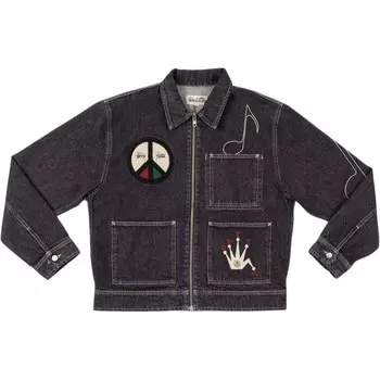 Джинсовая куртка Patta Cobranded Edition, унисекс, черная Stussy, черный