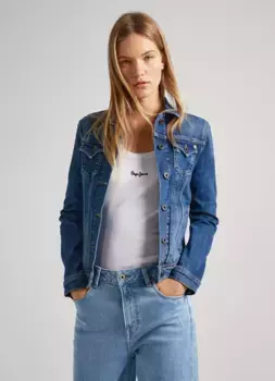 Джинсовая куртка Pepe Jeans "THRIFT" с накладными нагрудными карманами и планкой на пуговицах во всю длину, цвет Medium Used
