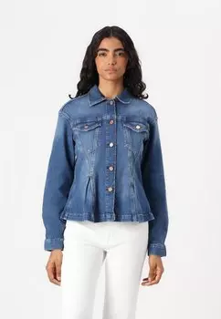 Джинсовая куртка PLEATED CINCH JACKET PARSONS GAP, синий