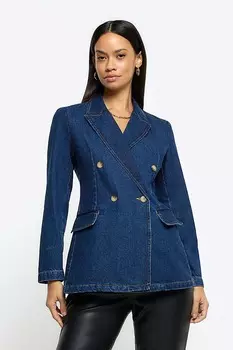 Джинсовая куртка приталенного кроя River Island, синий