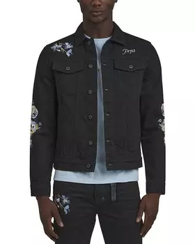 Джинсовая куртка PRPS с цветочным узором пиона, черный
