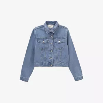 Джинсовая куртка прямого кроя с накладными карманами Ikks, синий