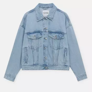 Джинсовая куртка Pull&Bear Drop-shoulder, голубой