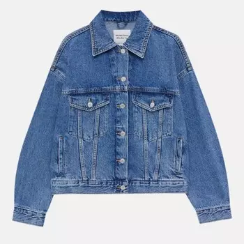 Джинсовая куртка Pull&Bear Drop-shoulder, темно-синий