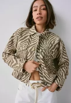 Джинсовая куртка REGULAR FIT -CROPPED Next, бежевый