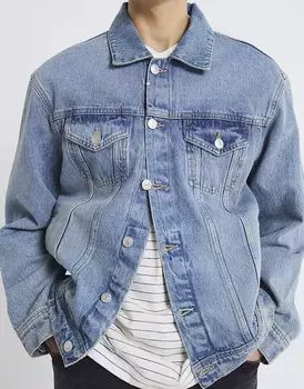 Джинсовая куртка River Island классического кроя синего цвета