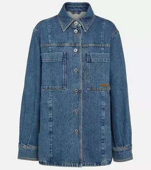 Джинсовая куртка-рубашка BURBERRY, синий