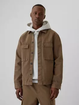 Джинсовая куртка-рубашка Gap, коричневый