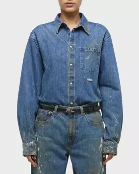 Джинсовая куртка-рубашка Helmut Lang, цвет Mdindgpntr