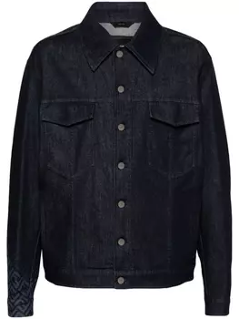 Джинсовая куртка-рубашка на пуговицах FENDI, синий