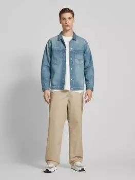 Джинсовая куртка-рубашка прямого кроя с нагрудным карманом, модель «Worker Shirt» Replay